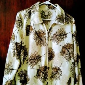 Warm fall themed zip front fleece jacket